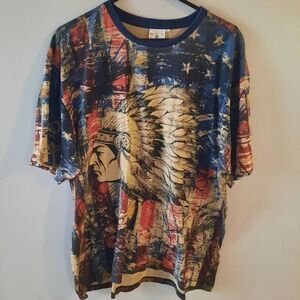 Akademiks AOP Indian Head American Flag Shirt XXL